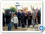 John Mills-Baker greeted by officials.