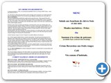 Menu, Relais des Bastides