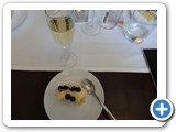 Sue's 20th Anniversary cake with a glass of fizz